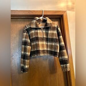 Fall Quarter Zip Cropped Sweater